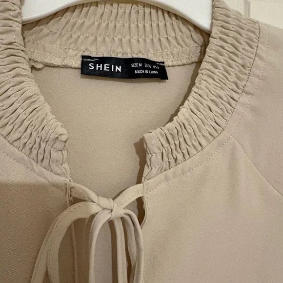 SHEIN Beige Long Sleeve Tunic/Dress - Picture 2 of 4